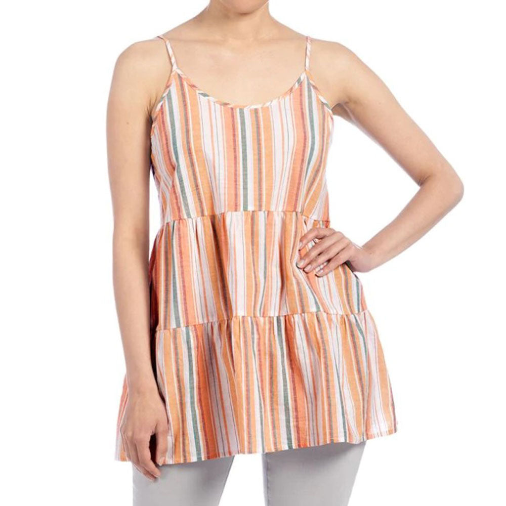 Coco+Carmen, Sadie Stripe Ruffle Tank