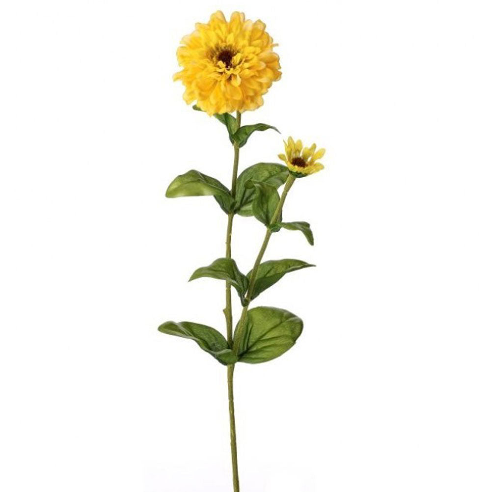 Regency, Garden Zinnia + Bud Stem, Yellow, 30"