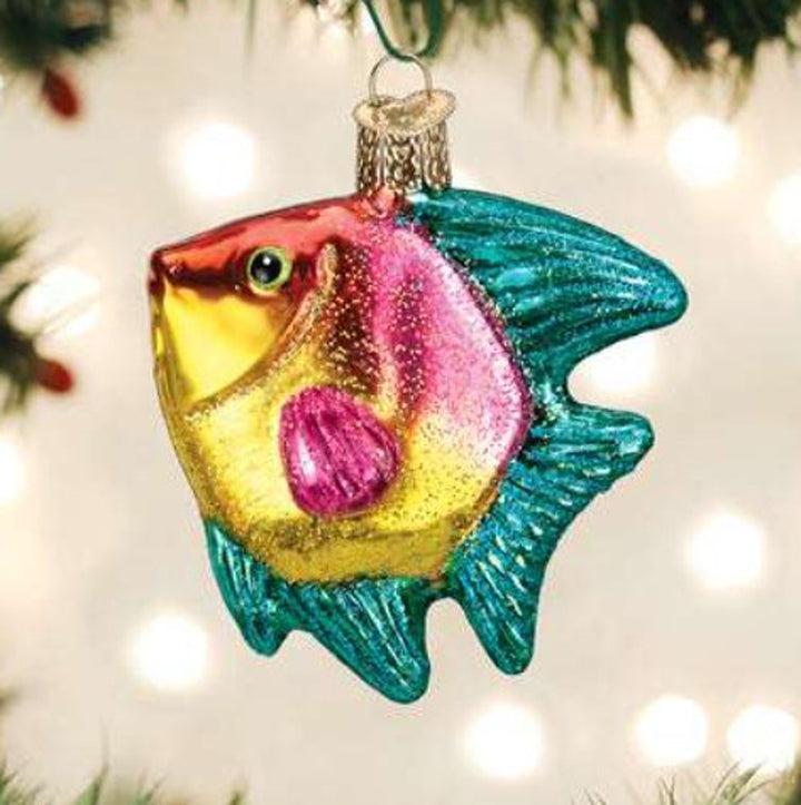 Old World Christmas, Tropical Angelfish, Pink/Yellow Ornament