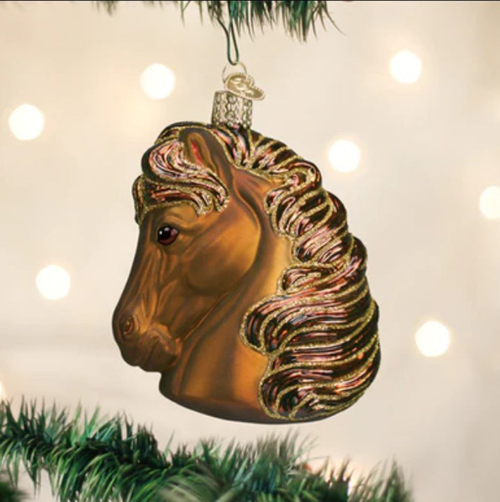 Old World Christmas, Horse Head Brown Ornament