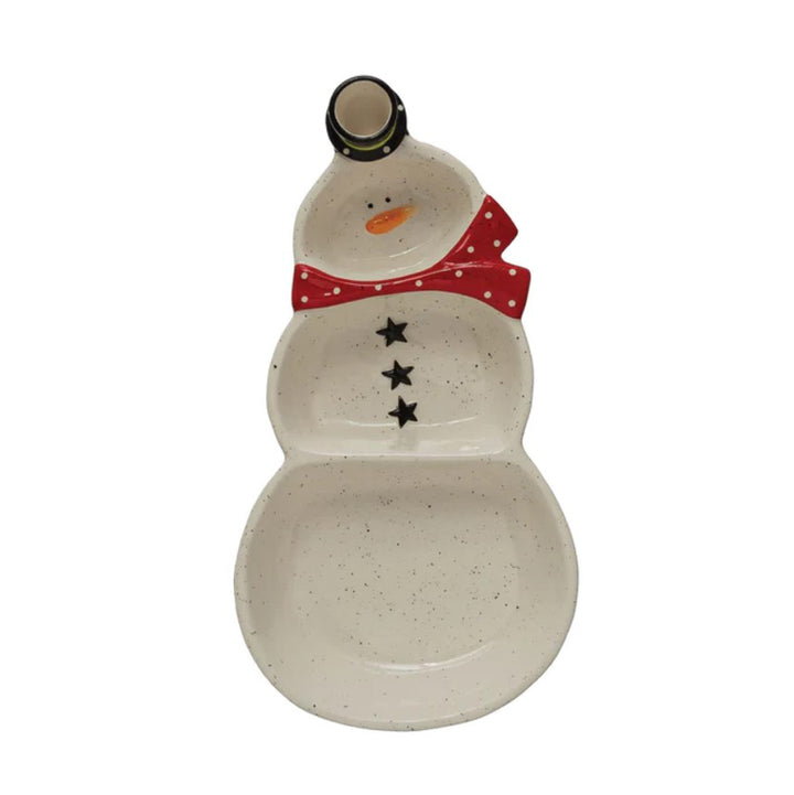 Creative Co-Op, Snowman Dish w/Top Hat Toothpick Holder