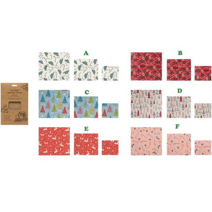 Creative Co-Op, Beeswax Reusable Food Wraps, Set of 3, Assorted and Sold Separately