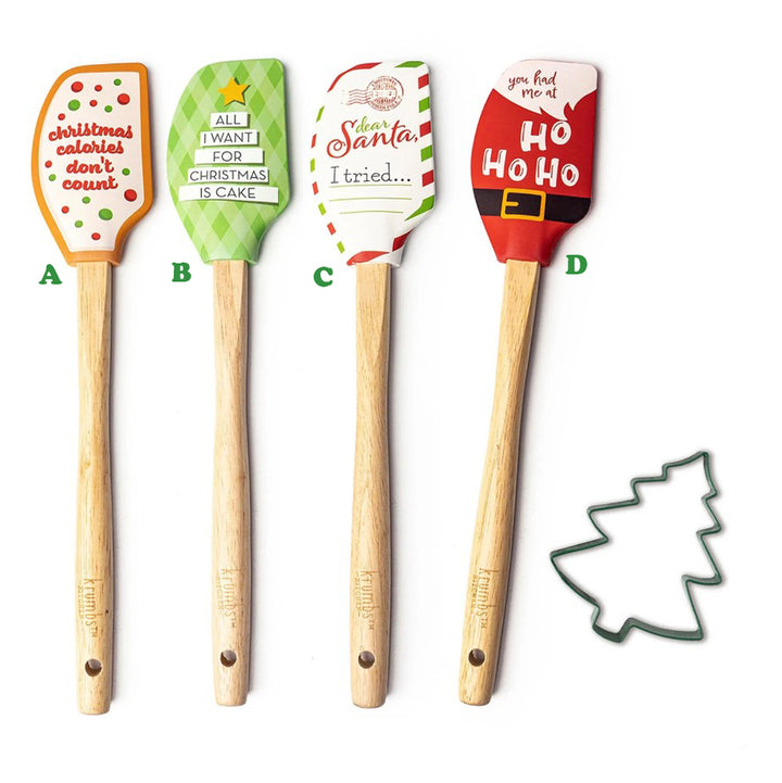 Krumbs Kitchen, Spatula w/Cookie Cutter Christmas Set, Assorted and Sold Separately