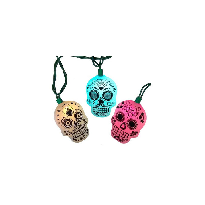 Kurt Adler, Sugar Skull Color Changing Lights, 10 lights