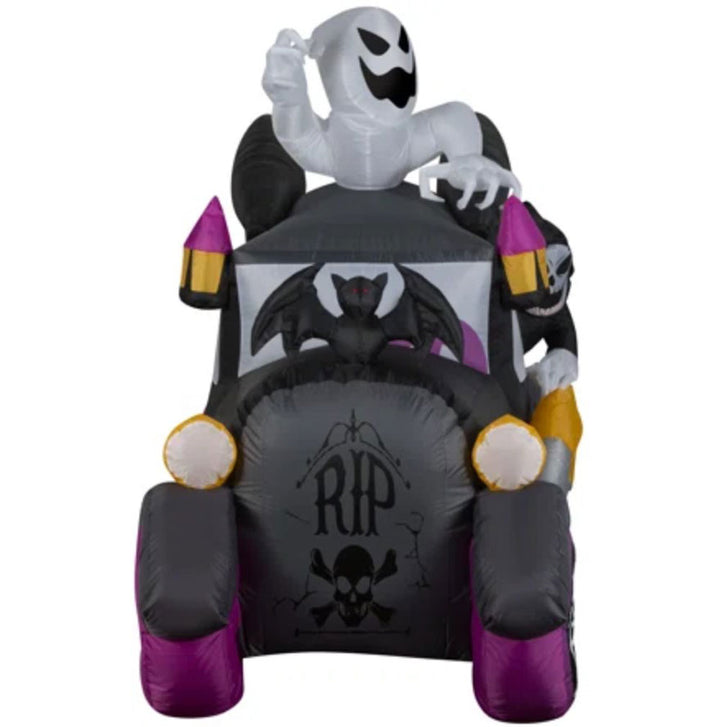 Gemmy, Black Vintage Hearse Inflatable, 5.5' Tall