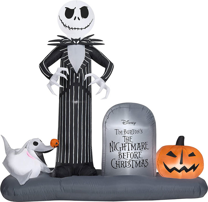 Gemmy, Jack Halloween Town Scene Inflatable, 6.5' Tall