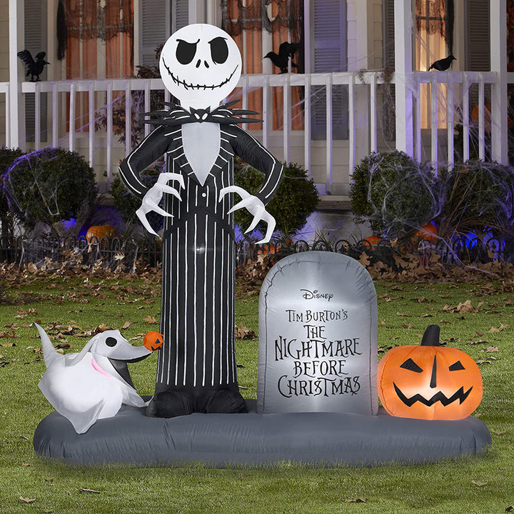 Gemmy, Jack Halloween Town Scene Inflatable, 6.5' Tall
