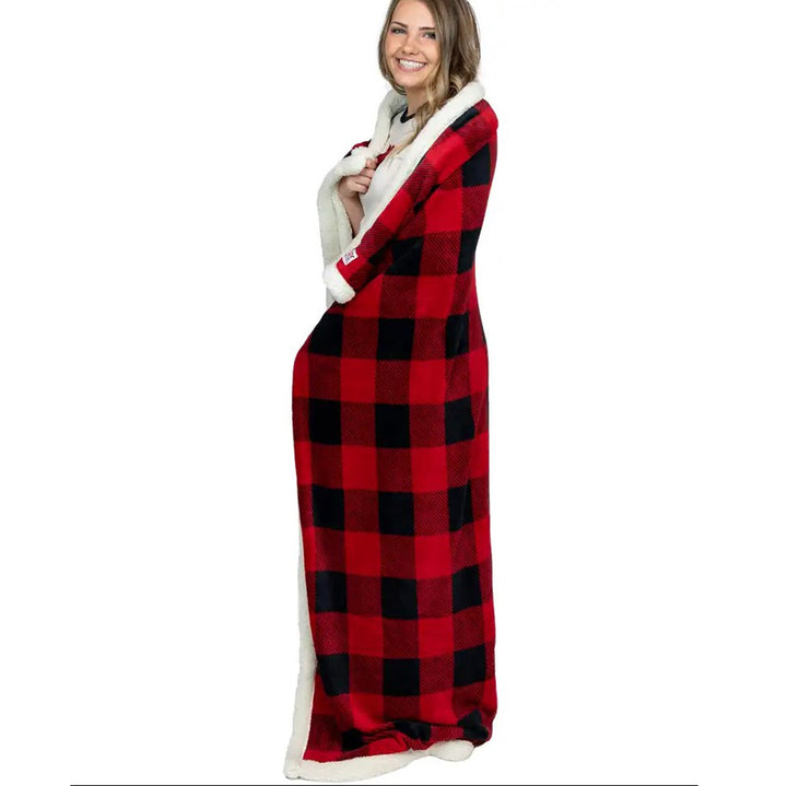 Lazy One, Red Plaid Blanket