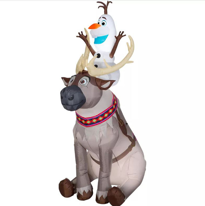 Gemmy, Inflatable Olaf Sitting on Sven, 7.5'