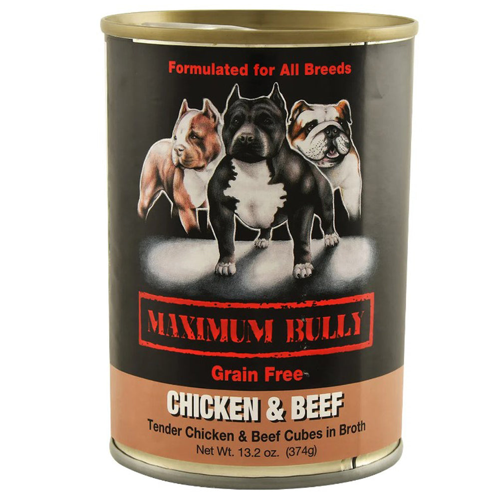 Maximum Bully, Chicken/Beef Cubes in Broth, 13.2 oz.