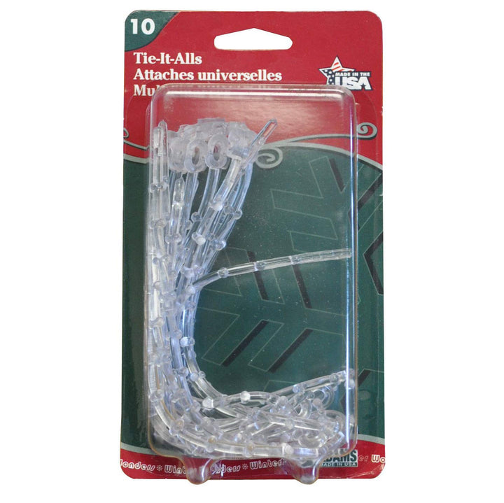 Clear Tie-It-All's, 10 Count