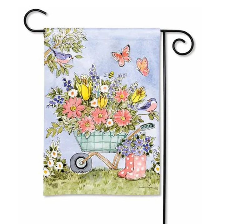 Studio M, Flower Cart Garden Flag