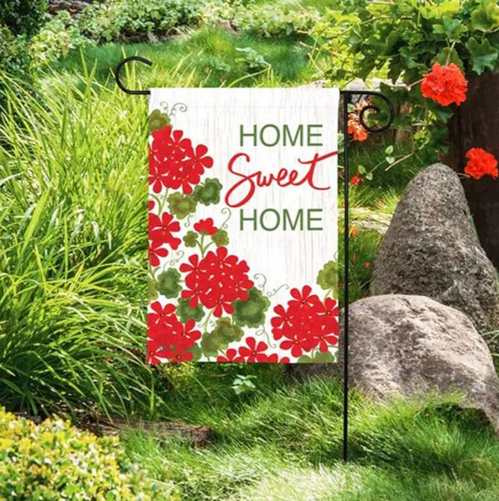 Studio M, Red Geraniums Garden Flag