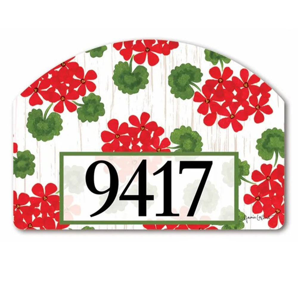 Studio M, Red Geraniums Yard Design