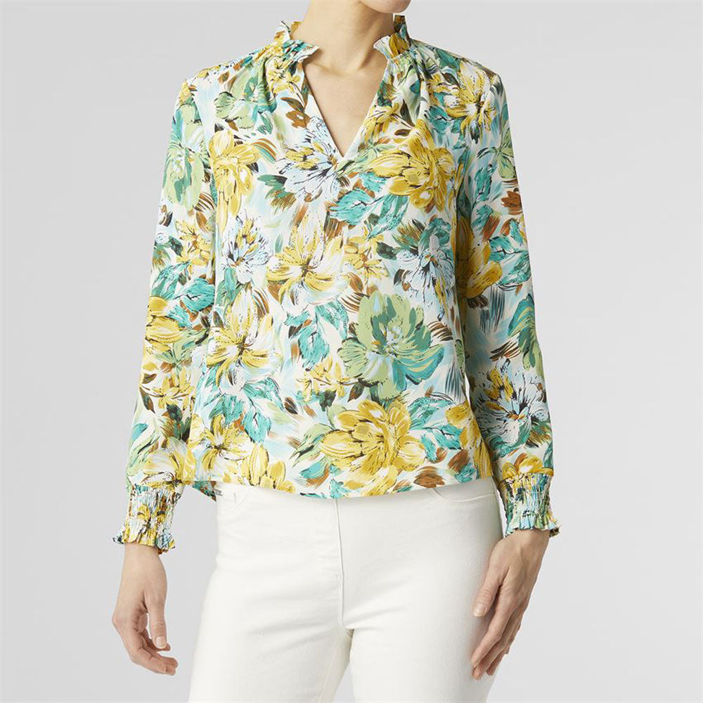 Coco + Carmen, Burke Ruffle Neck Blouse
