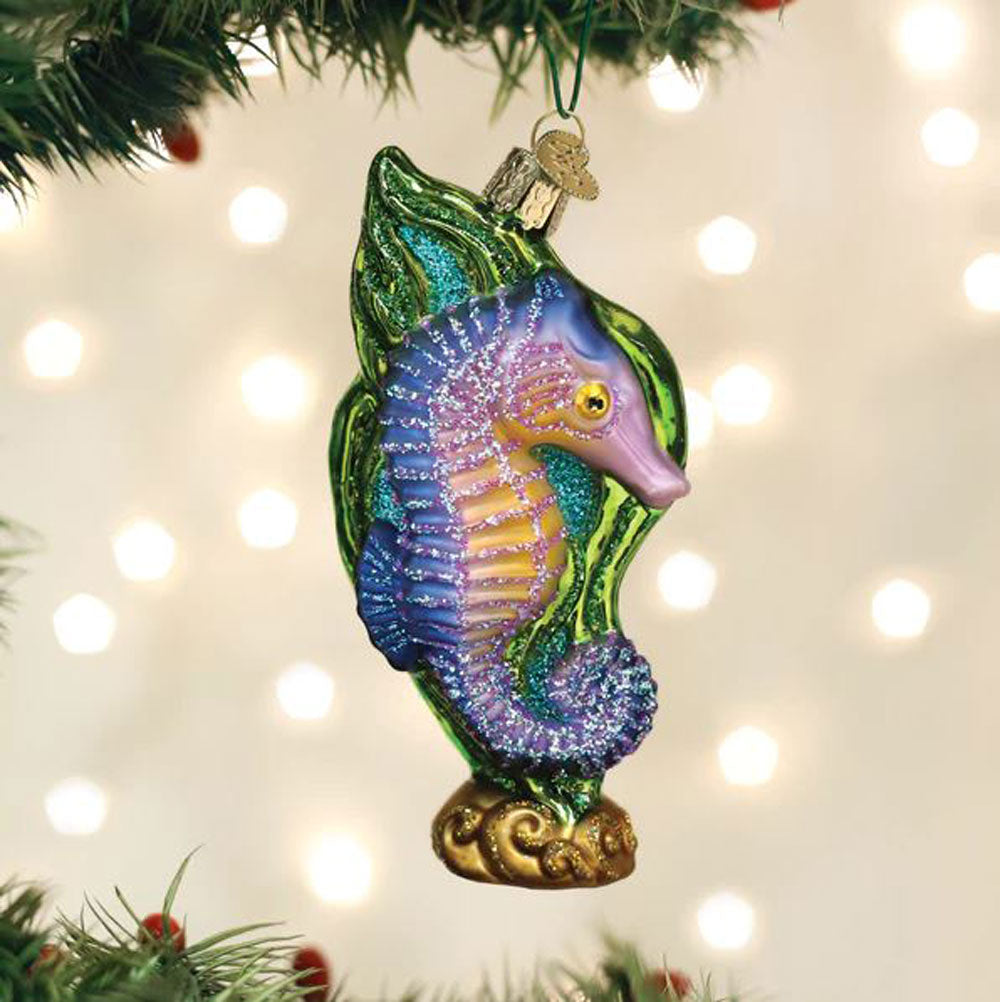 Old World, Bright Seahorse Ornament
