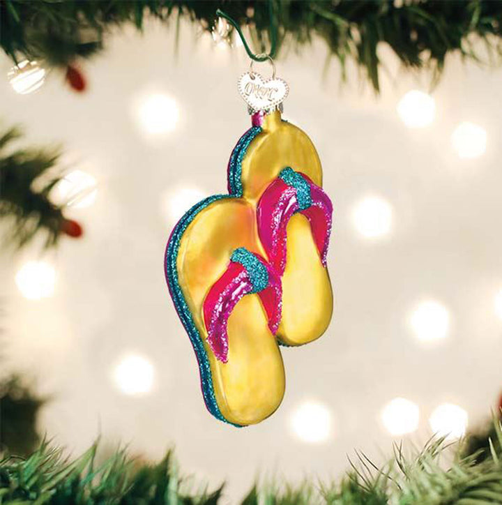 Old World, Yellow Flip-Flops Ornament