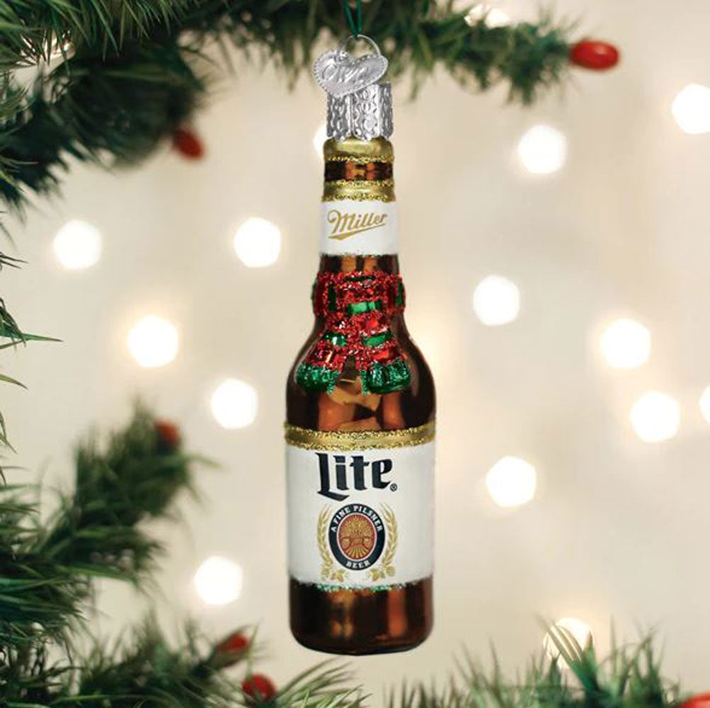 Old World, Holiday Miller Lite Bottle Ornament