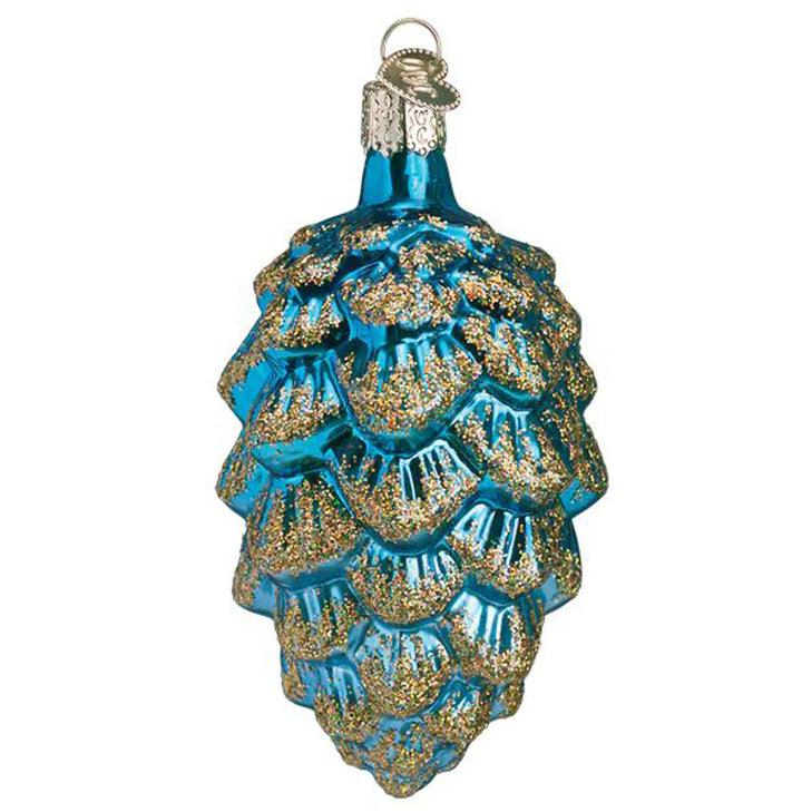 Old World, Blue Ponderosa Pine Cone Ornament