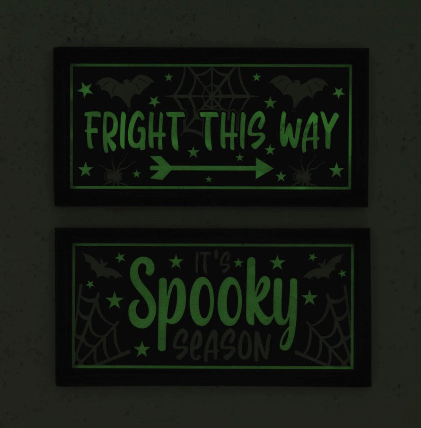 Gerson, Halloween Wooden Glow in Dark Wall Decor, Assorted and Sold Separately