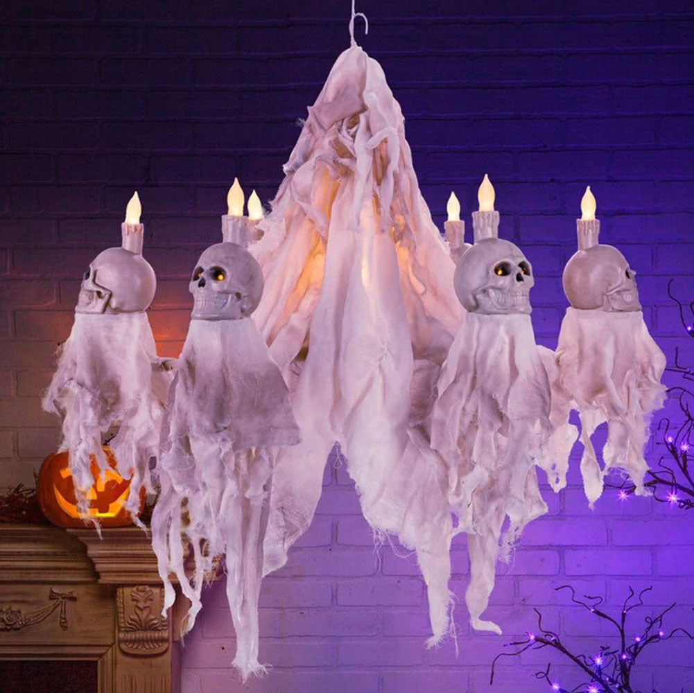 Gerson, Skull Candelabra B/O w/LED Candles