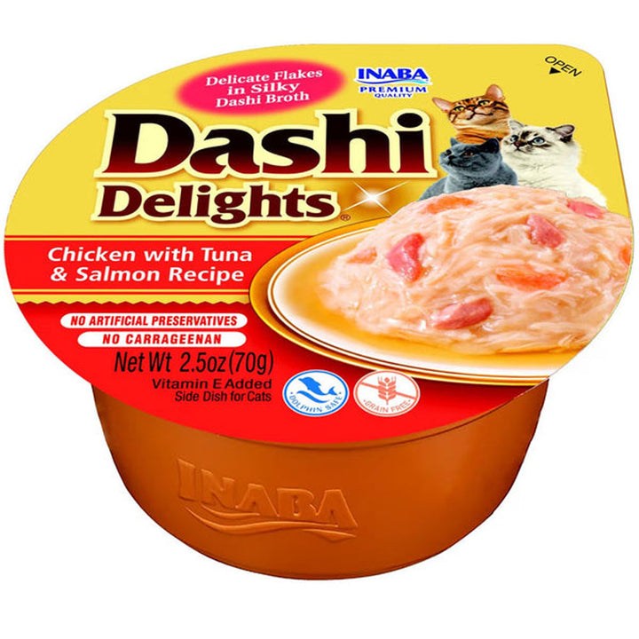 Inaba, Dashi Delights Chicken with Tuna & Salmon, 2.5 oz.