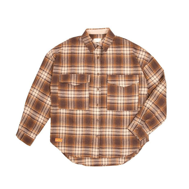 Simply Southern, Plaid Shacket, Brown