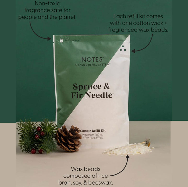 Notes, Spruce & Fir Needle Candle Refill Kit