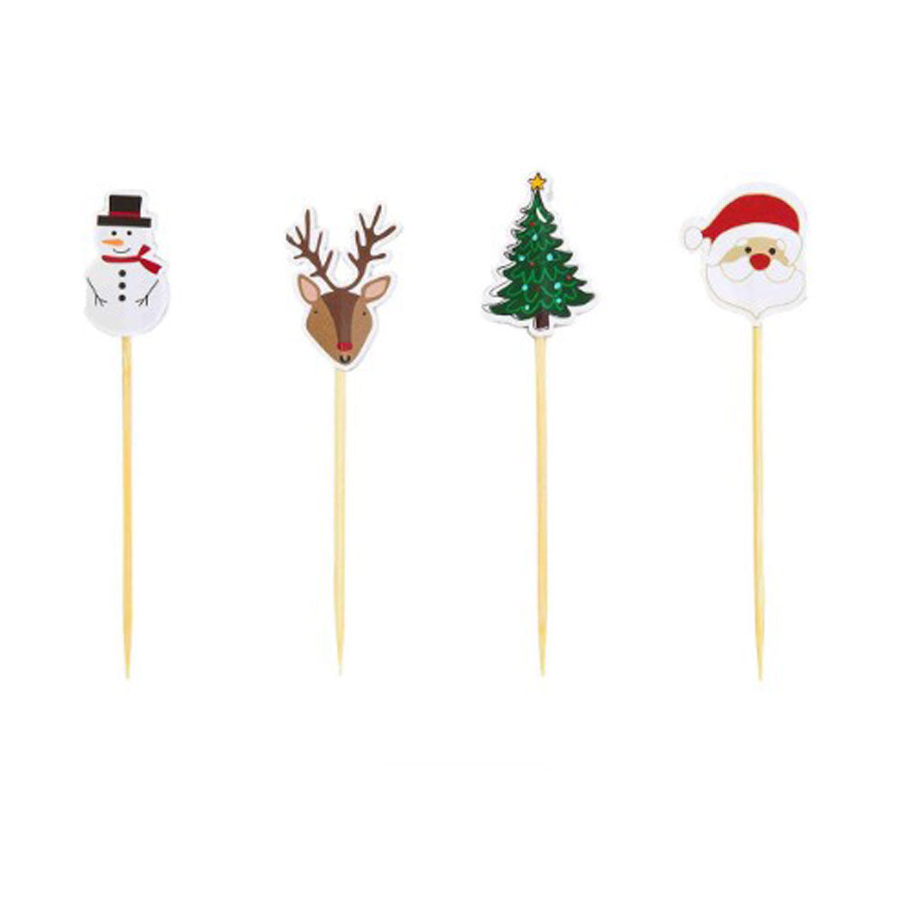 Mud Pie, Christmas Toothpicks in Jar, 24ct, Assorted and Sold Separately