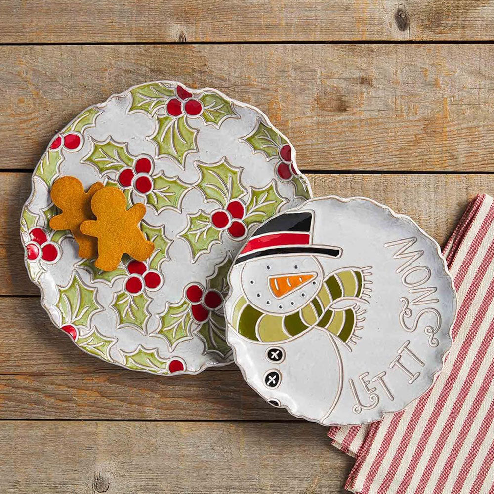 Mud Pie, Holly & Snowman Platter