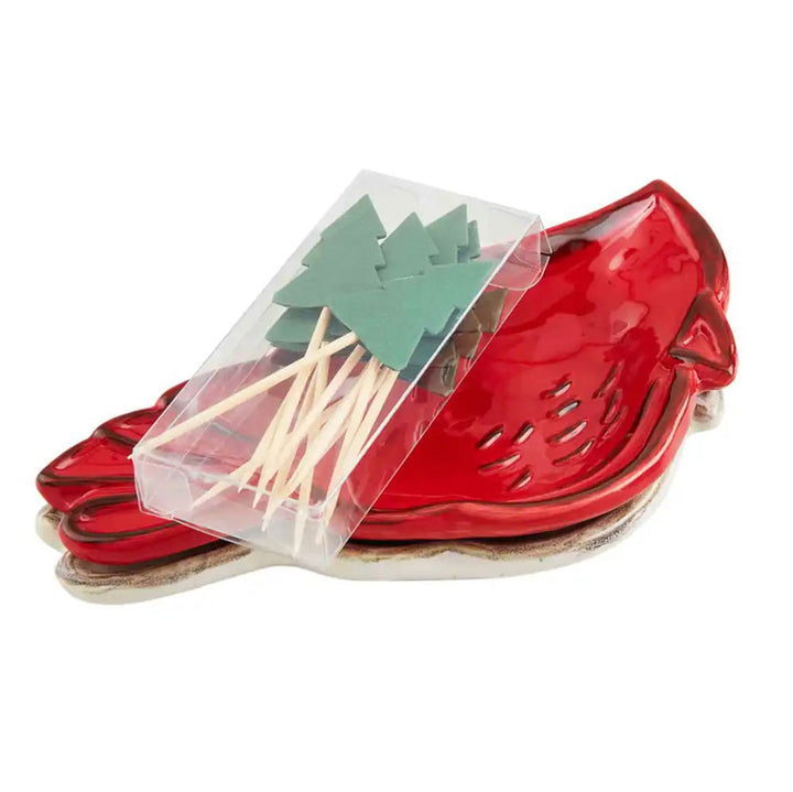 Mud Pie, Cardinal Tidbit & Toothpick Set