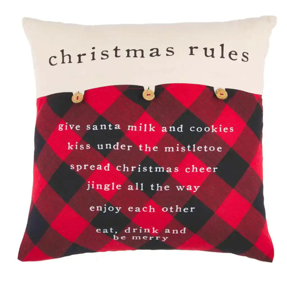 Mud Pie, Christmas Rules Pillow