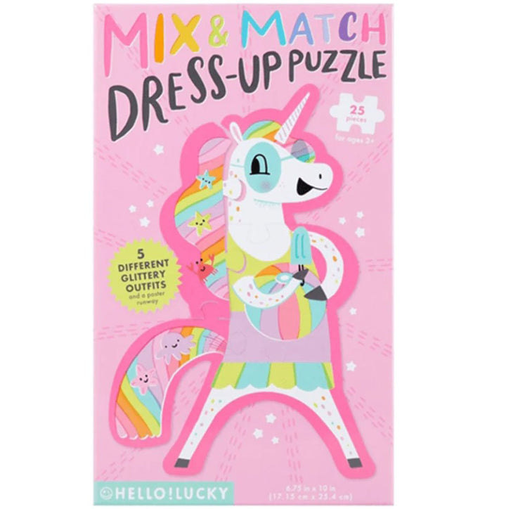 CR Gibson, Hello Lucky Dress Up Unicorn Shaped Puzzle