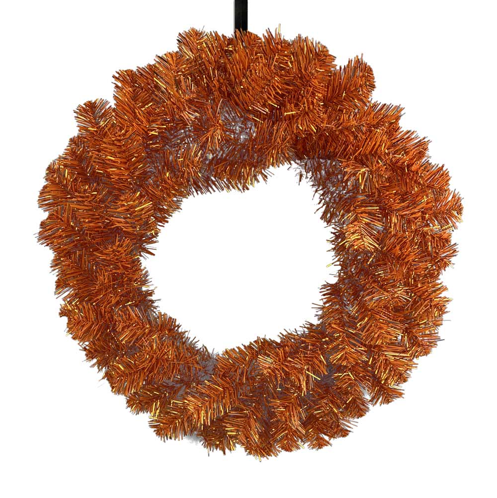 ORANGE TINSEL WREATH