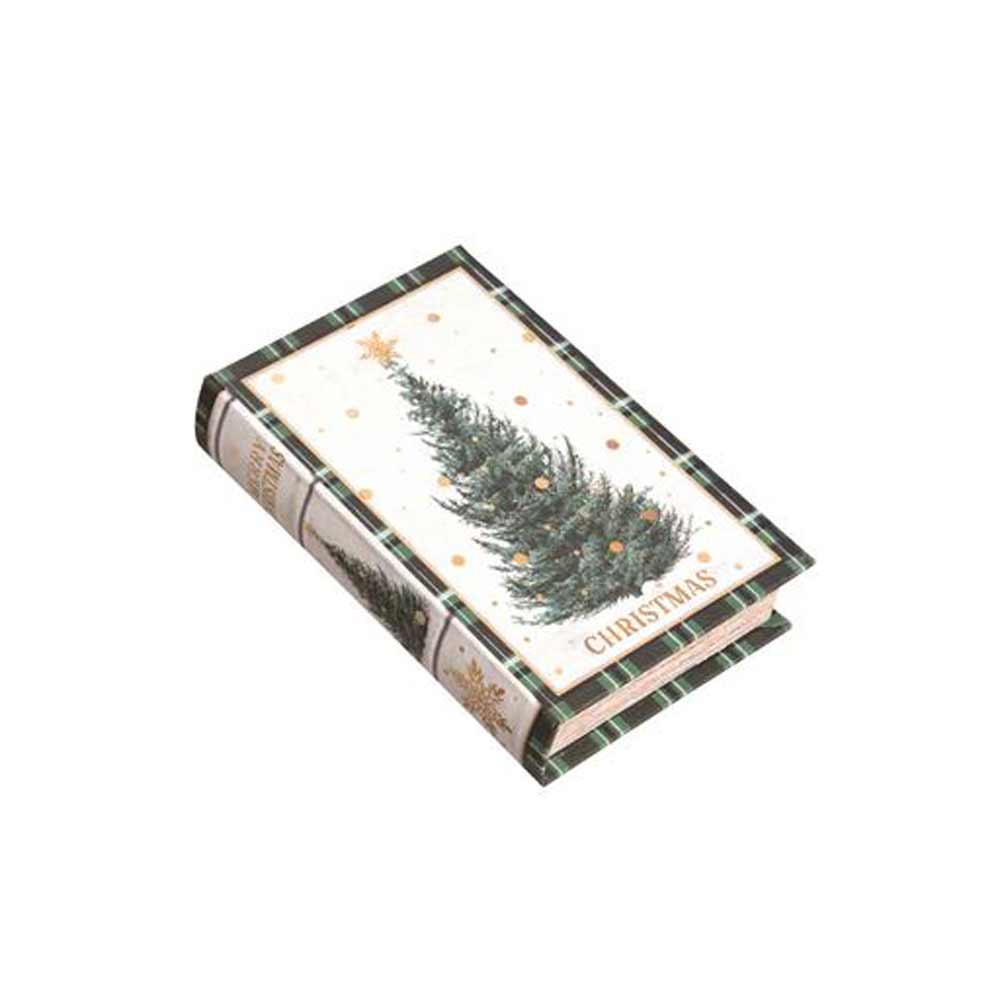 Transpac, Green Tartan Nest Book Box, Various Sizes
