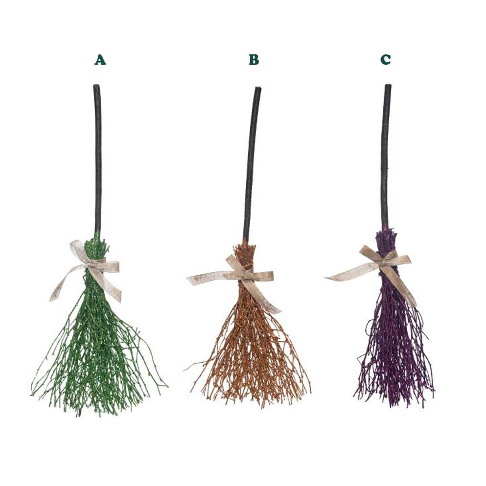 Transpac, MDF Witch Broom Décor, Assorted & Sold Separately
