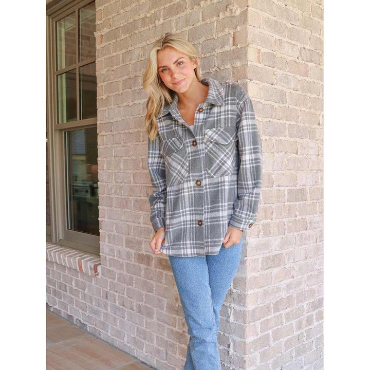 Simply Southern, Shacket Jacket, Black Plaid