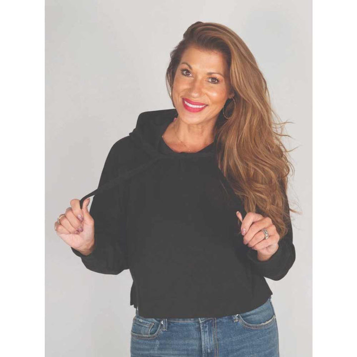 Simply Southern, Cropped Hoodie, Black