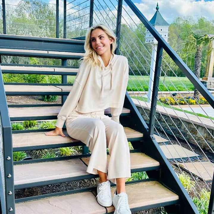 Simply Southern, Cropped Hoodie, Cream