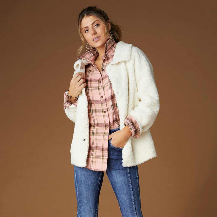 Coco+Carmen, Relax Sherpa Shacket, Cream