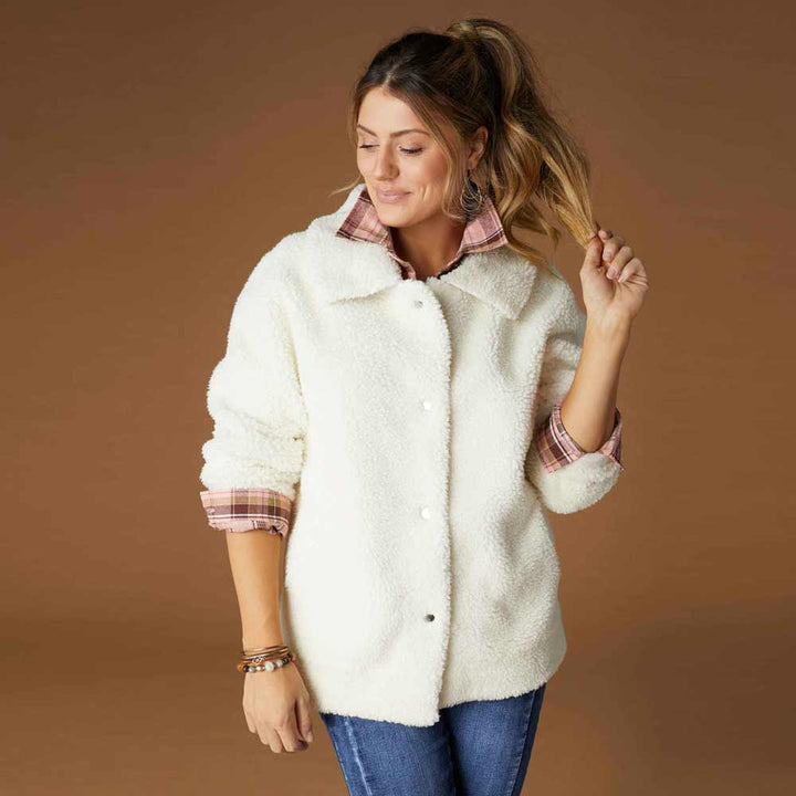 Coco+Carmen, Relax Sherpa Shacket, Cream