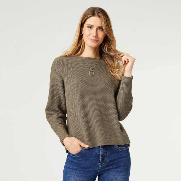 Coco+Carmen, Relax Pullover Sweater, Olive Night