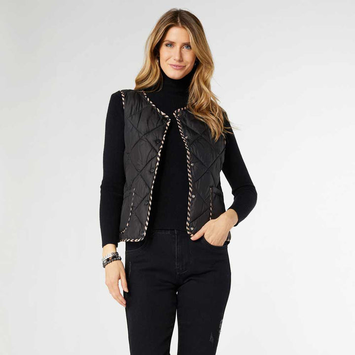 Coco+Carmen, Reversible Quilted Vest, Black