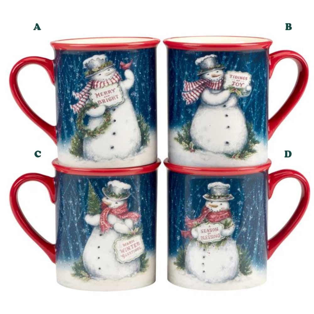 Certified International, Snowman Greetings Mug, Assorted & Sold Separately