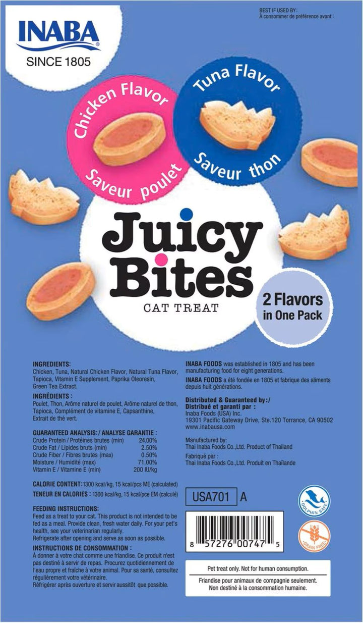 Inaba, Juicy Bites Tuna & Chicken Soft & Chewy Cat Treats, 0.4-oz pouch, 3 count