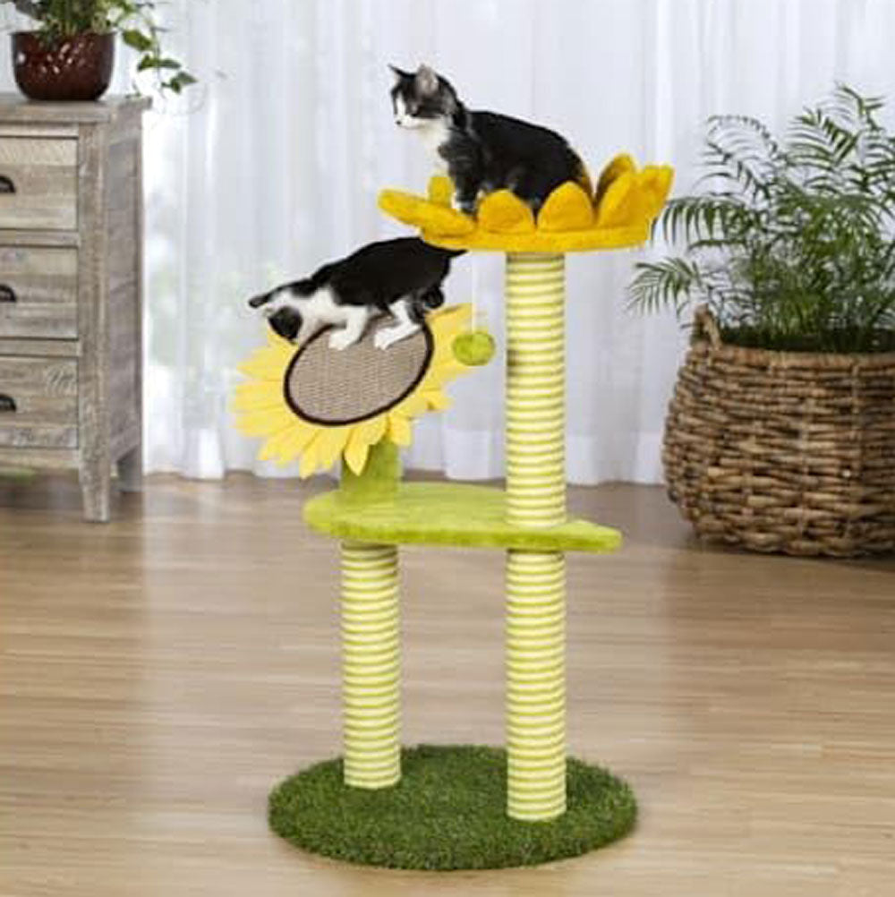 Prevue Pets, Sunflower Playground Cat Scratching Post Tree Activity Center