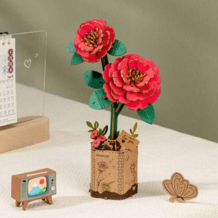 Robotime, Red Camellia Wood Craft