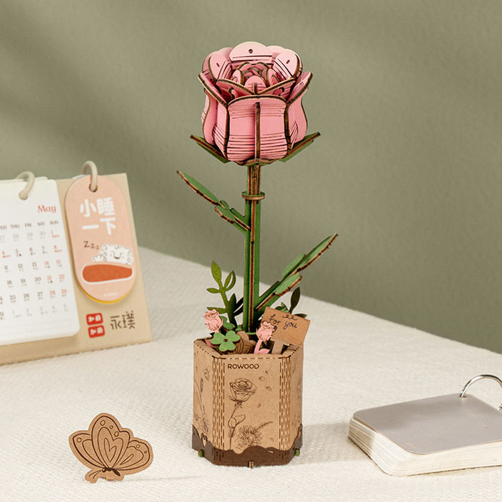 Robotime, Pink Rose Wood Craft