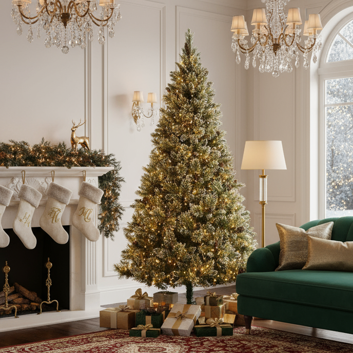 9.0' Mid Shimmering Pine, Sparkle 1-2-Tree