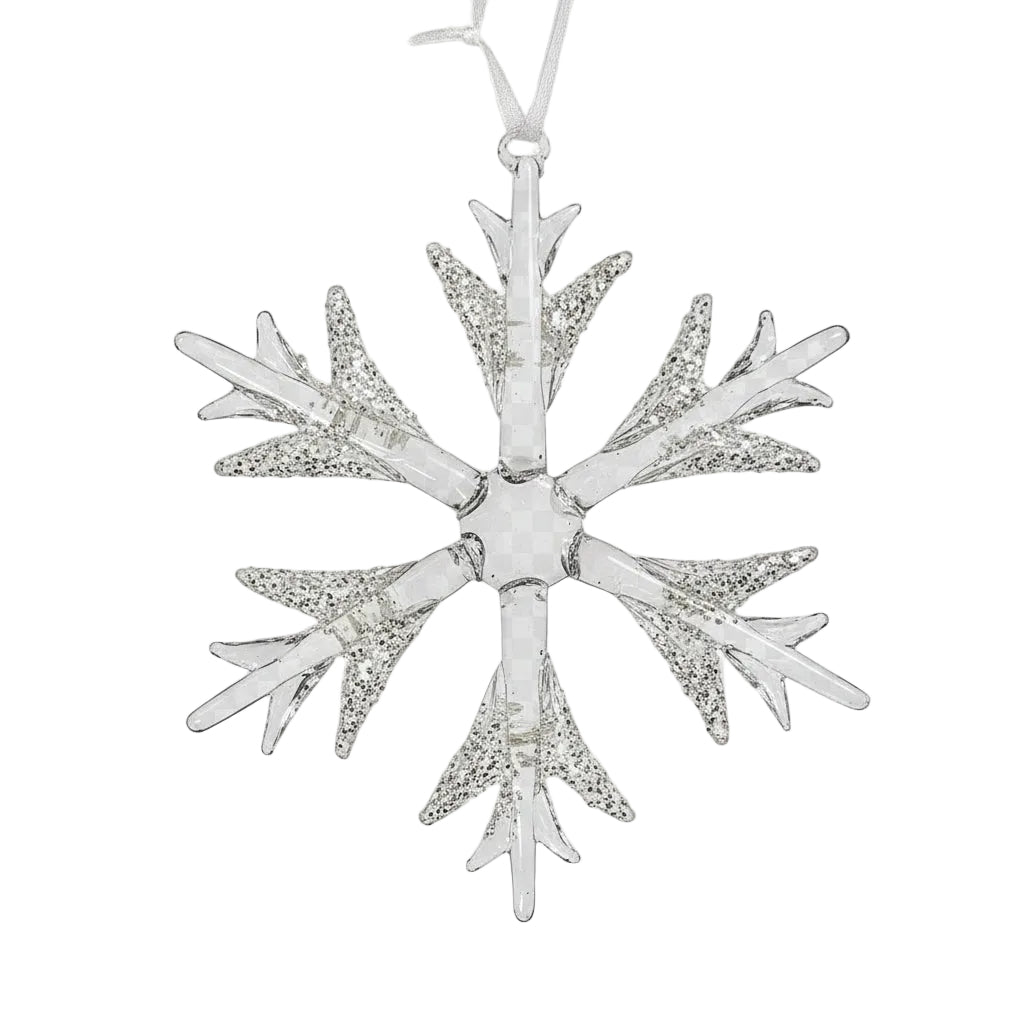 Silver snowflake ornament